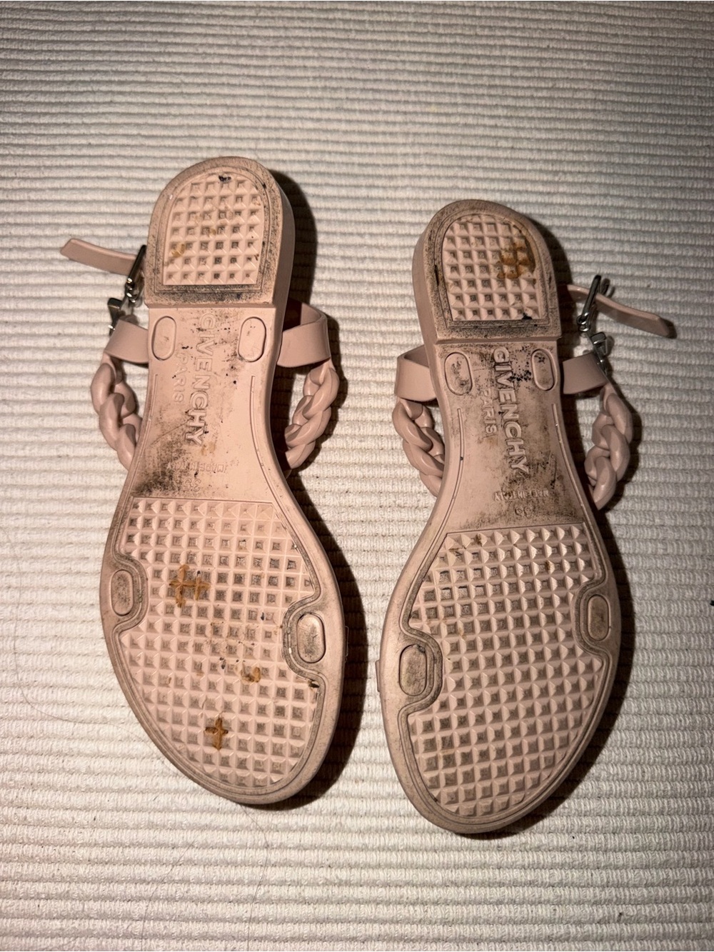 Givenchy Blush Pink Chain-Detail Flat Sandals - Picture 6 of 7